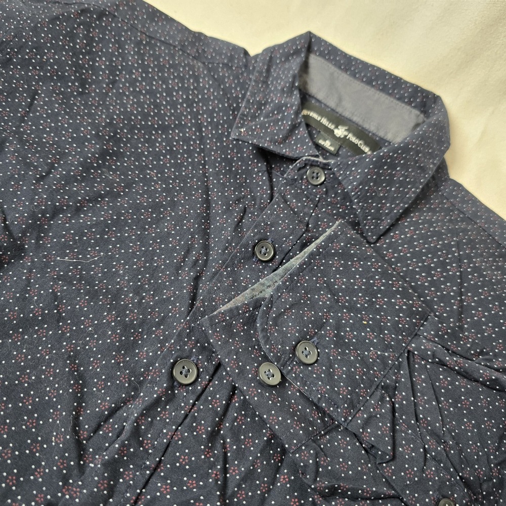 Beverly Hills Polo‎ Club Mens Shirt Size S Long Sleeve Button Up Blue/Red/White